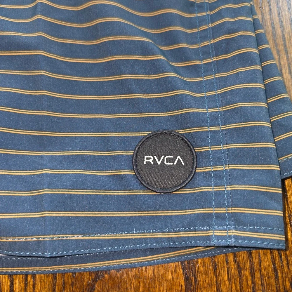 RVCA Mens Curren Caples Special Edition Board Shorts Blue Striped Size 32 NWT